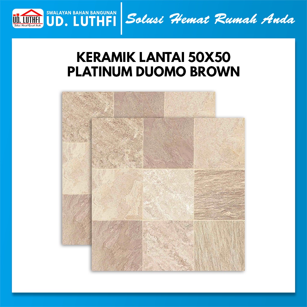 Jual Keramik Lantai 50x50 Platinum Duomo Brown | Shopee Indonesia