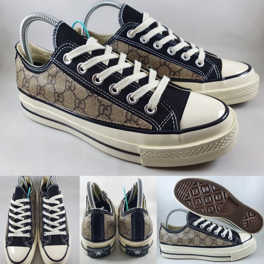 Sepatu Kets Gucci X Converse Chuck Taylor 70s Low Brown Black