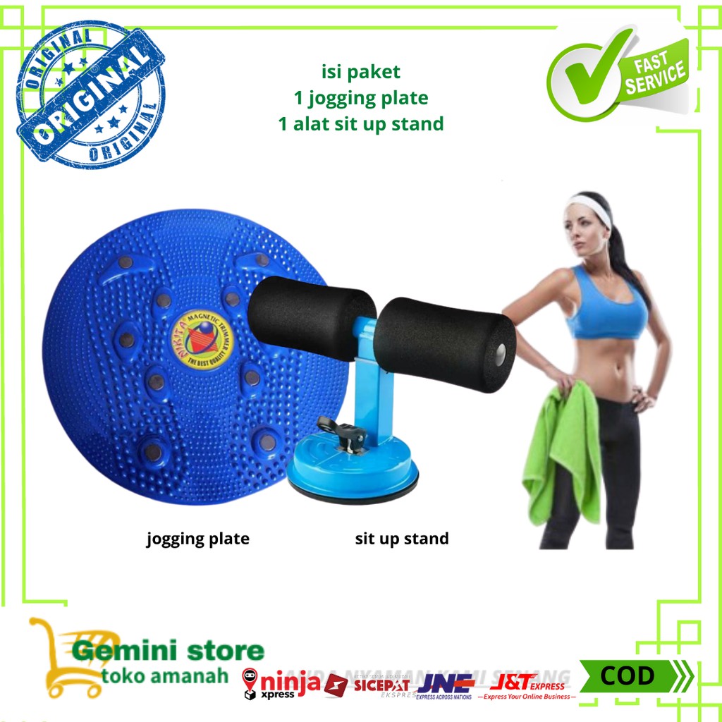 Jual Paket Olahraga Rumahan Magnetic Trimmer Jogging Body Plate Sit