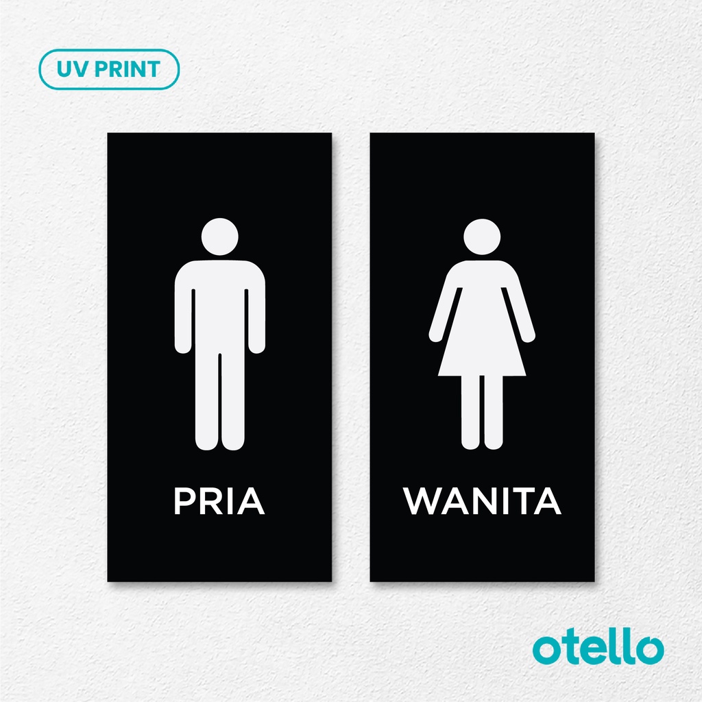 Jual Otello Sign Icon Toilet Pria Wanita Akrilik Signage Minimalist Acrylic Papan Tanda Nama