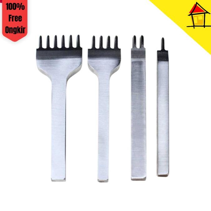Leathercraft DIY Gereedschap 4 stuks 3-6mm 1 2 4 6 Prong Veters Steekgat Handwerk Gat Ambachtelijk Gereedschap (4mm