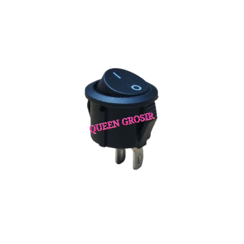 Jual Rocker Switch ON-OFF Bulat Hitam Kecil 2pin/Saklar Bulat Hitam 2 ...