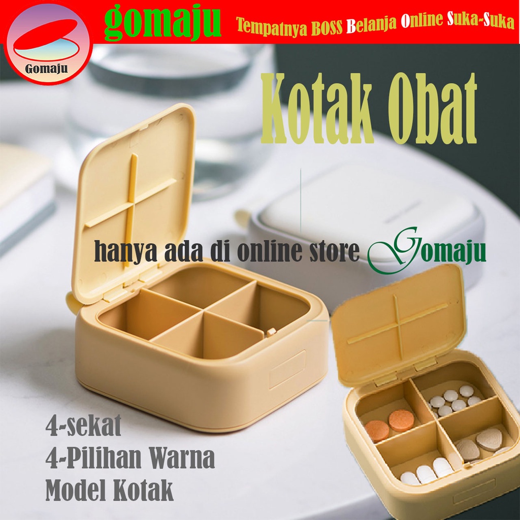 Jual Kotak Obat Tempat Penyimpanan Obat Model Kotak PillBox 4 Sekat 4