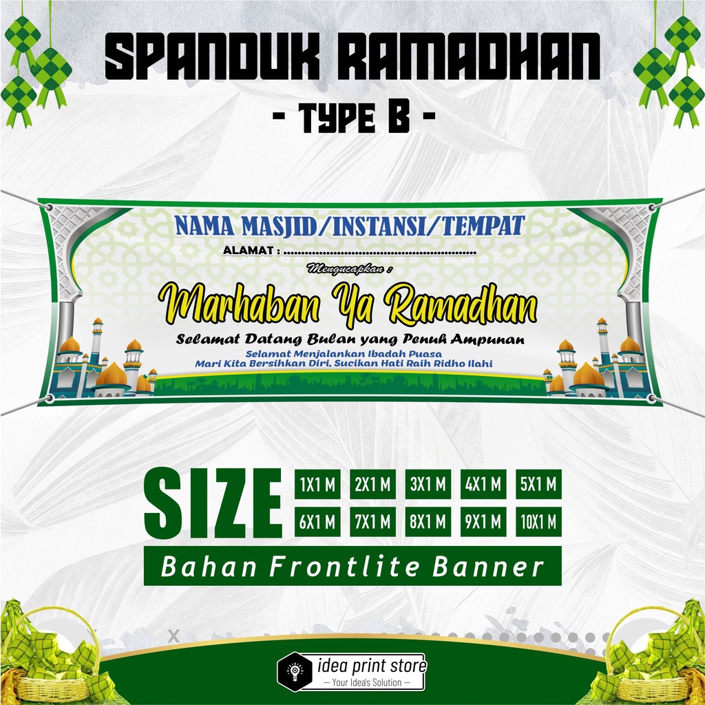 Jual Spanduk Marhaban Ya Ramadhan 2x1 Custom Nama Ideaprintstore Shopee Indonesia 1548