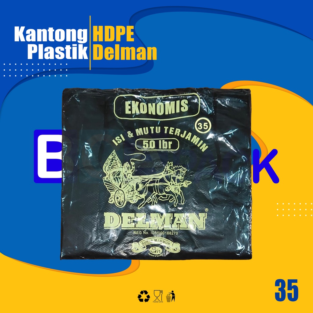 Jual Kantong Plastik Hdpe Size 35 Ekonomis Tipis Hitam Isi 50