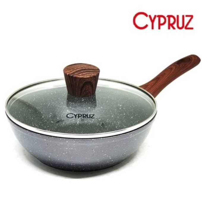 Jual Termurah Fry Wok Pan Marble Induksi Anti Lengket Cypruz Cm Bagus Shopee Indonesia