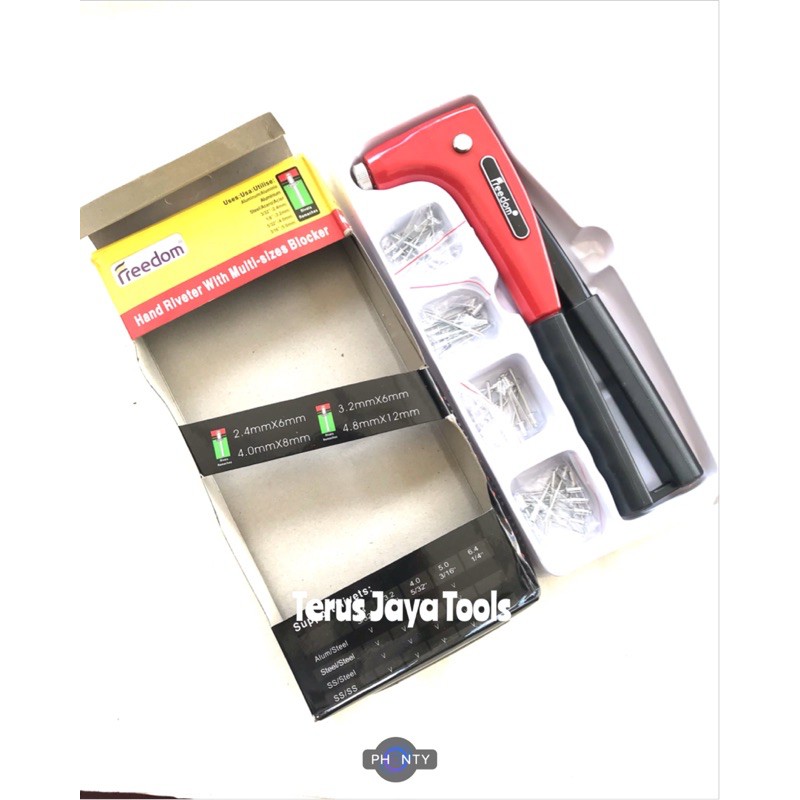 Jual FREEDOM Tang Rivet Set - Tembakan Paku - Hand Riveter Ripet ...