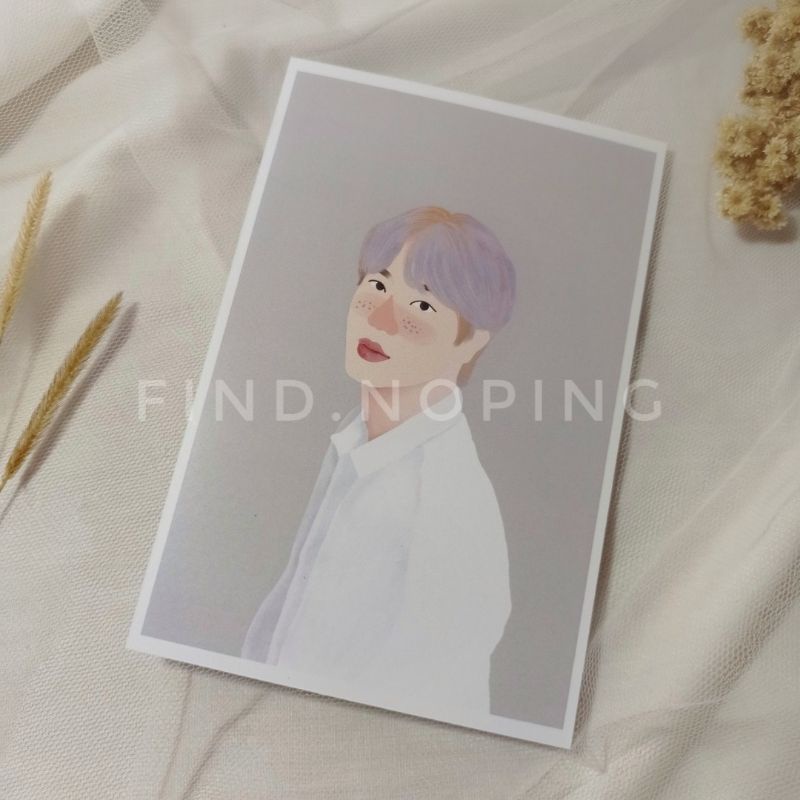 Jual Fan Made Bts Illustration Greeting Cardkartu Ucapanpostcard Jungkook Jin Jimin V 4905