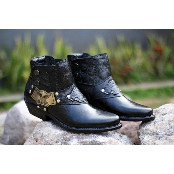 Jual Sepatu pria cowboy Jungle Boots Kulit Premium Terlaris | Shopee ...