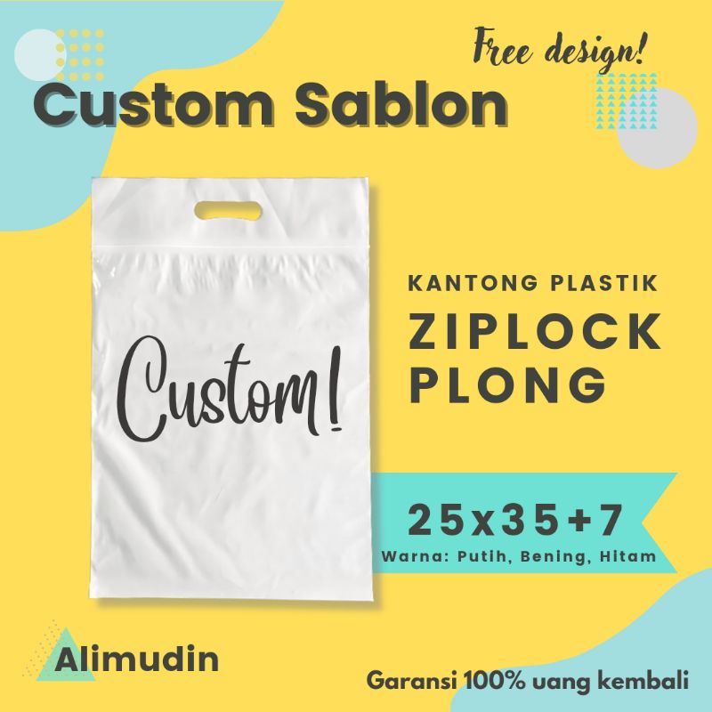 Jual Plastik Pe Ziplock Plong 25 X 357 Custom Sablon Klip Pond Shopee Indonesia 4434