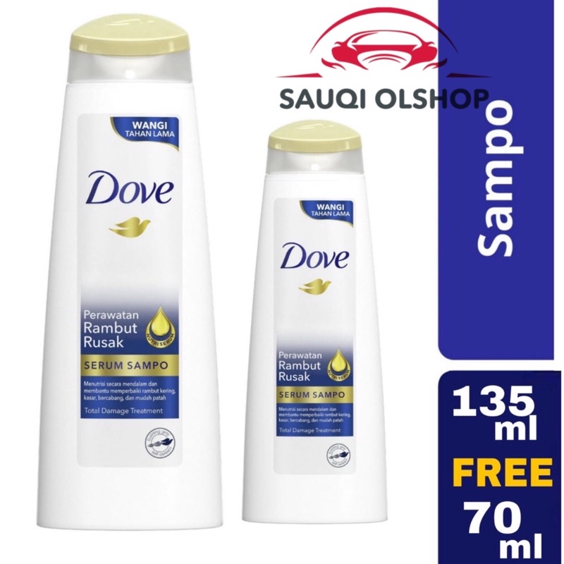 Jual Dove Shampoo Perawatan Rambut Rusak Serum Sampo 135 Ml Free 70 Ml Shopee Indonesia 1446