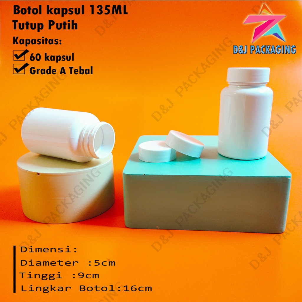 Jual Botol Kapsul 135ml Hitam / putih isi 60 + Plug Inner | Shopee ...