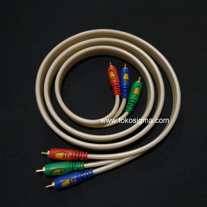 Jual New - Kabel Rca 3 Way Component Video Ypbpr Rgb M-M 1.5 Meter Gold ...