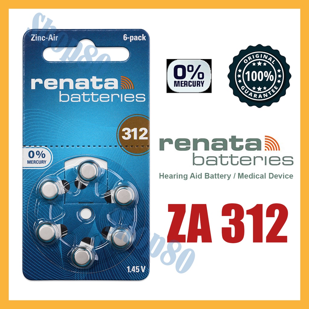 Renata Gr. 10 Hörgerätebatterien / 6er Blister / Gelb | Trixxler
