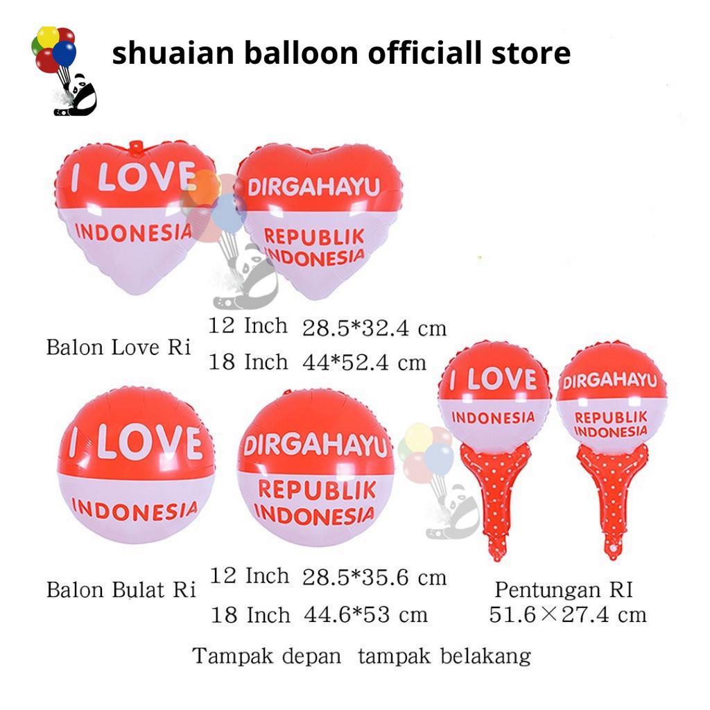 Jual Grosir Balon Foil Love Bulat Inchi Dirgahayu Republik Indonesia