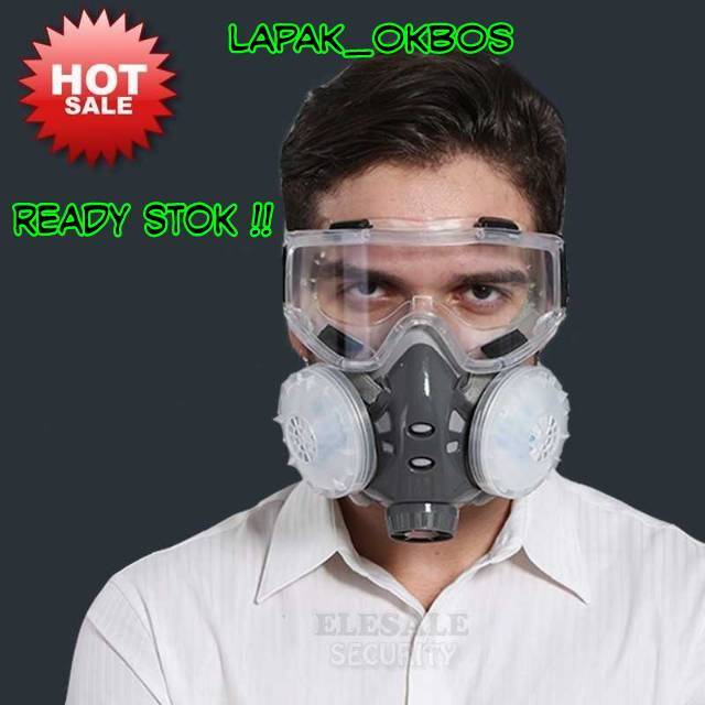 Jual Masker Gas Respirator FULLFACE Anti Amonia Virus Gas Debu Kimia ...