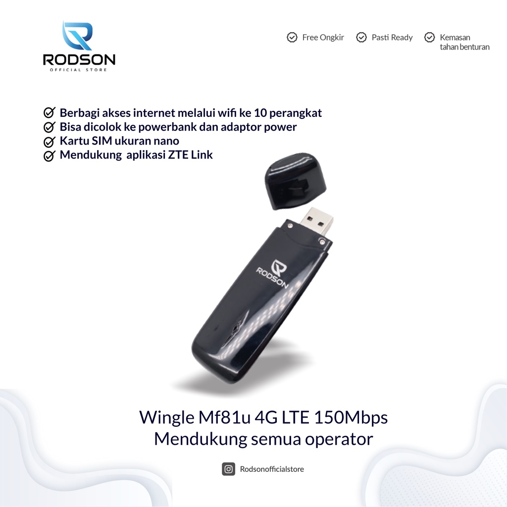 Jual Modem Wifi Wingle 4G LTE MF81U Unlock Semua Operator NANO SIMCARD