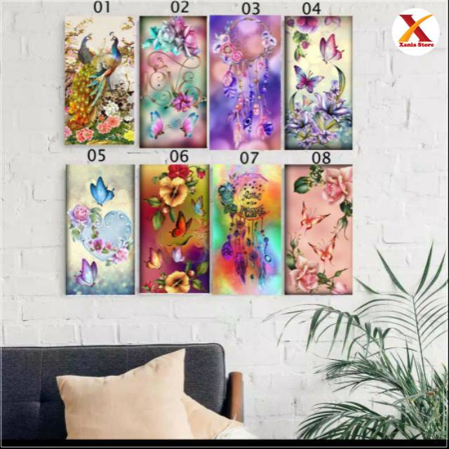 Jual Hiasan dinding wall decor gambar bunga antik aesthetic MDF ...