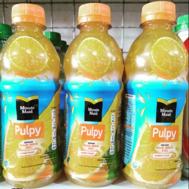 Jual Minute Maid Pulpy Orange Ml Botol Shopee Indonesia