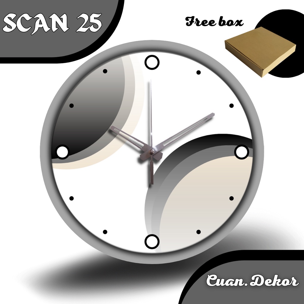 Jual JAM DINDING KAYU SCANDINAVIAN HITAM PUTIH AESTHETIC MINIMAIS