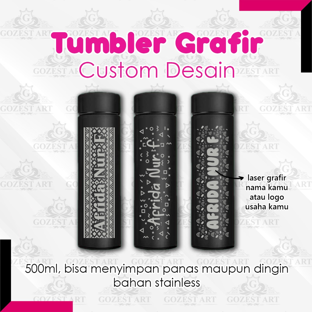 Jual Tumbler Laser Grafir Custom Nama Thermos Custom Sakura Satuan 500ml Shopee Indonesia 2861