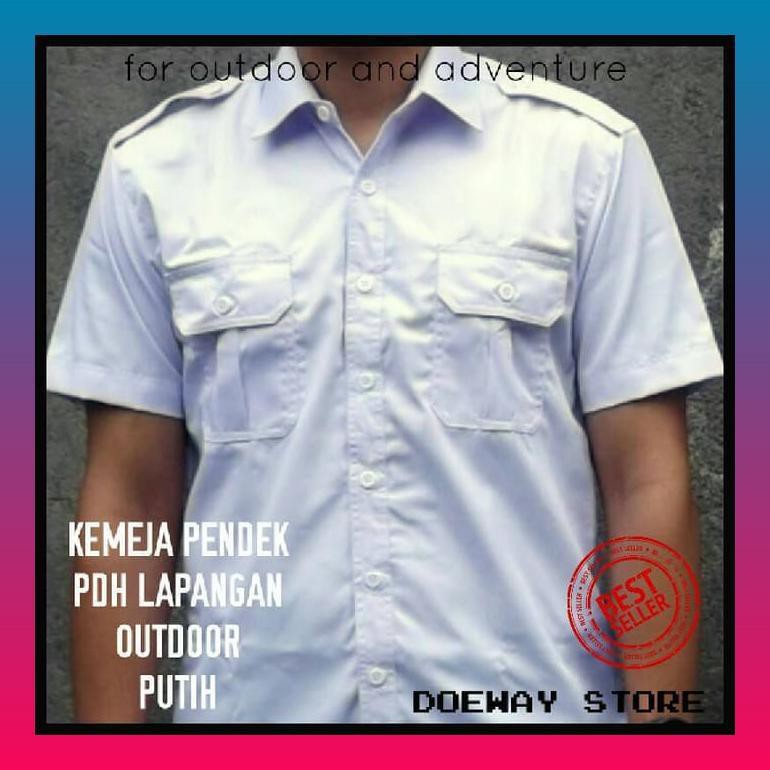 Jual KEMEJA PENDEK PUTIH PDH LAPANGAN OUTDOOR | Shopee Indonesia