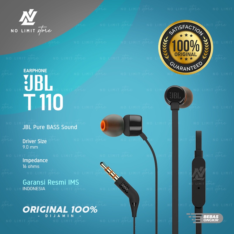 Harga headset jbl t110 original hot sale