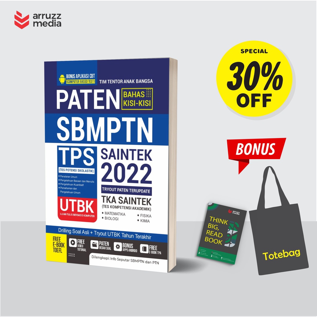 Jual BUKU SBMPTN SAINTEK 2022 PATEN UTBK SBMPTN SAINTEK 2022 | Shopee ...