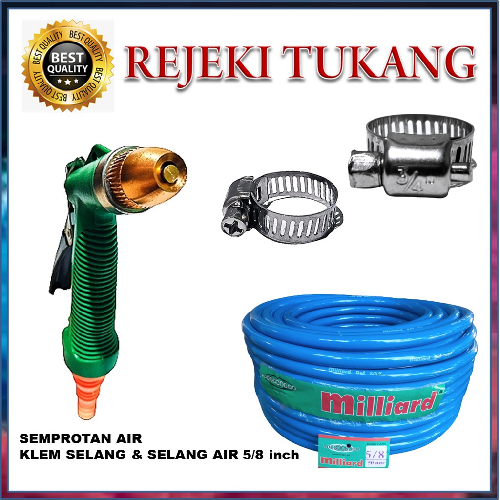 Jual Paket Semprotan Air Selang Milliard Inch Meter Klem Shopee Indonesia