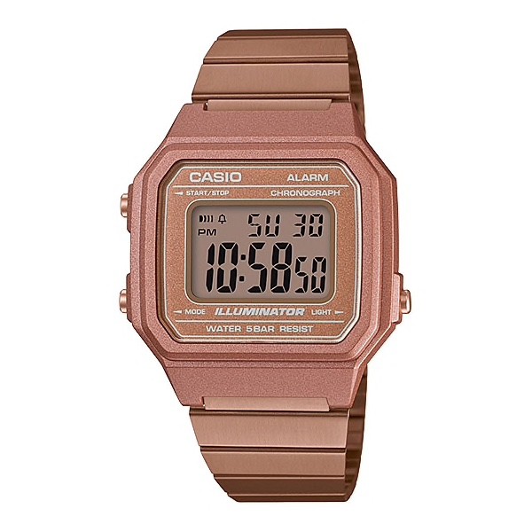 CASIO ORIGINAL B 650WC 5A JAM TANGAN WANITA STRAP STAINLESS ROSEGOLD