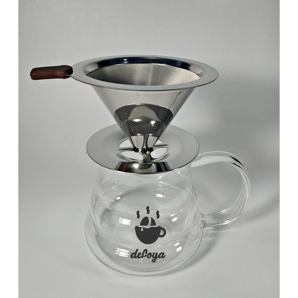 Jual Paket Alat Kopi Manual Brew V60 01 Stainless And Server 300ml Shopee Indonesia 5677