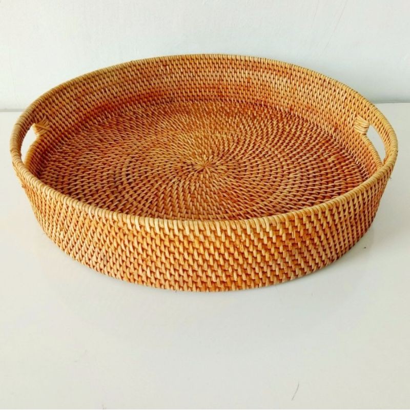 Jual Nampan Rotan Bulat - Tempat Saji / Baki - Rattan Tray Handmade ...