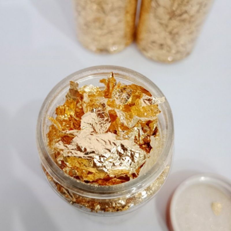 Jual Edible Gold Flakes 3 gr dan 5 gr / Edible Kue /Edible Gold ...