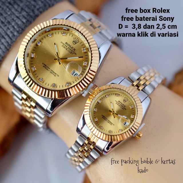 Jam rolex couple discount original