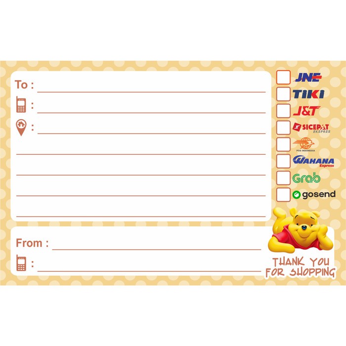 Jual Sticker Label Alamat Pengiriman Stiker Online Shop Karakter Kartun ...