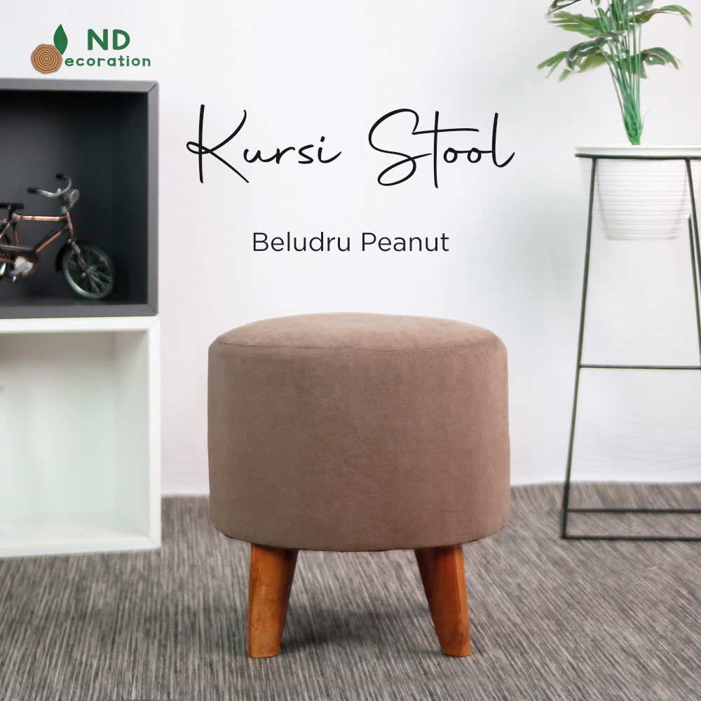 Jual Kursi Stool Stool Kanvas Motif Daun Sofa Stool Stool Bulat Sofa Kecil Stool Sofa