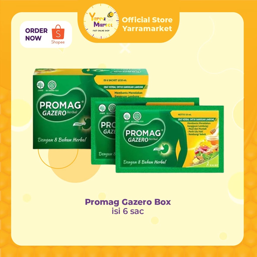 Jual PROMAG GAZERO HERBAL 60ml {1 BOX ISI 6 SACHET @10ml} | Shopee ...