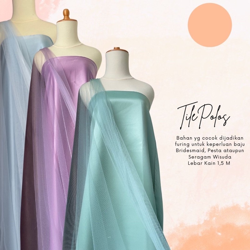 Jual Bahan Kain Soft Tulle Tile Tille Polos Premium Shopee Indonesia