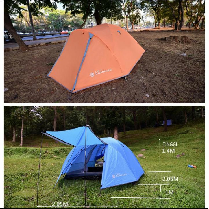 Jual Tenda Compass Fiber 4 5 Orang Double Layer Tenda Compas Lwy Double Layer Waterproof 7000