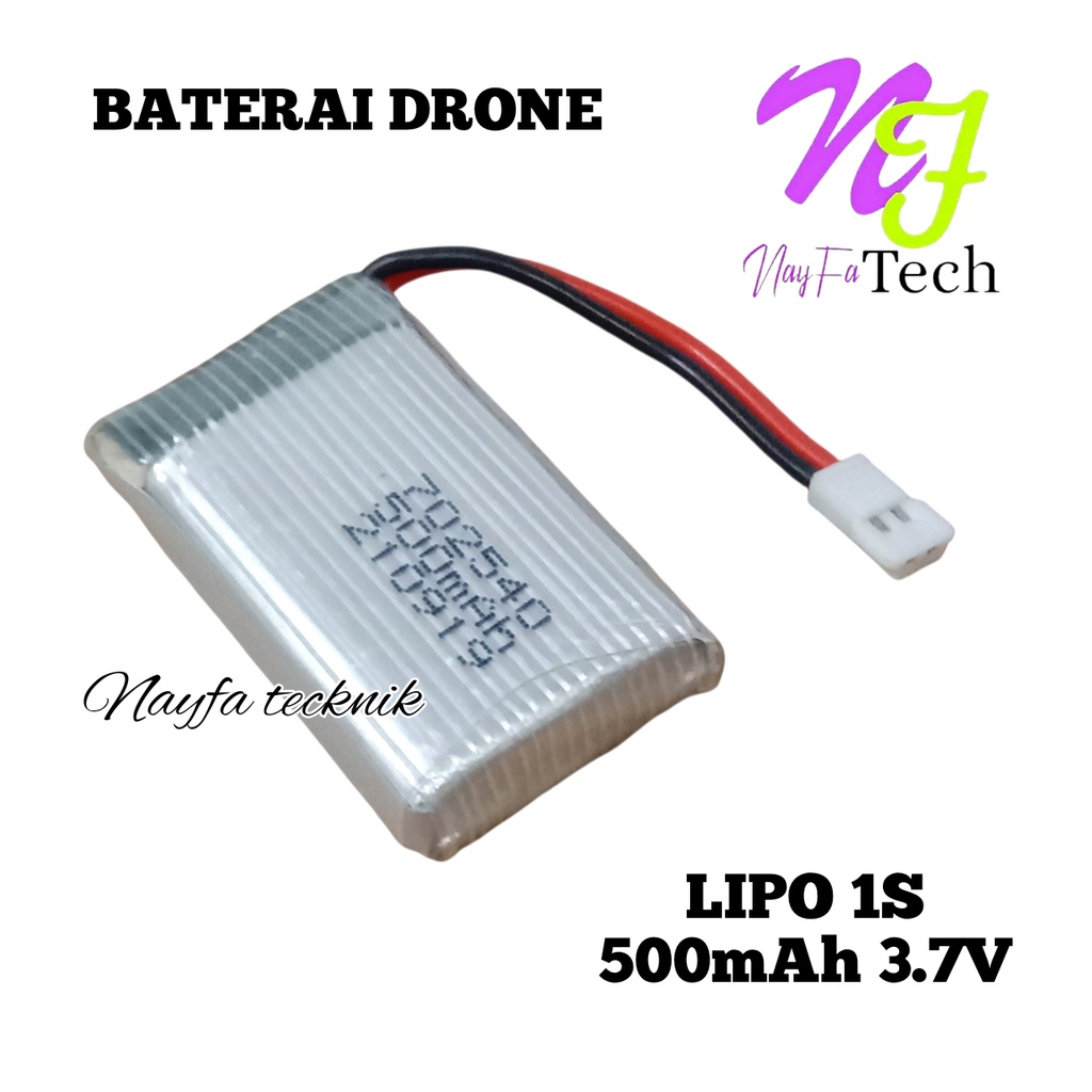 Jual Battery Drone Batere Pesawat Drone Baterai Lipo 1S 3.7V 500mAh
