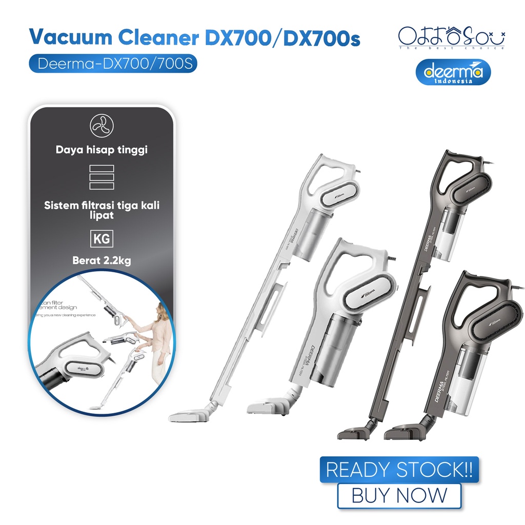 Jual Deerma DX700 DX700S Vacuum Cleaner Handheld Black 2in1 Dust Box