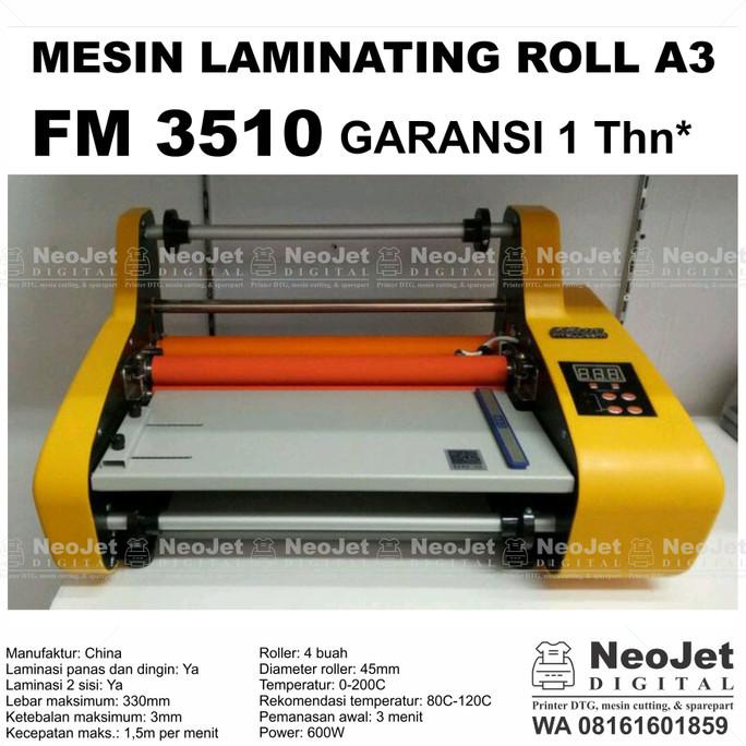 Jual Mesin Laminating Roll A3 Fm 3510 Laminasi Fm3510 Kertas Doff