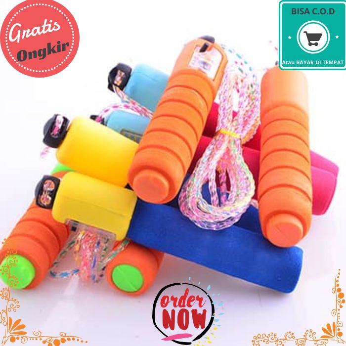 Jual COD 628 Jump Skipping Rope Soft Handle Counter Tali Skiping Hitung ...
