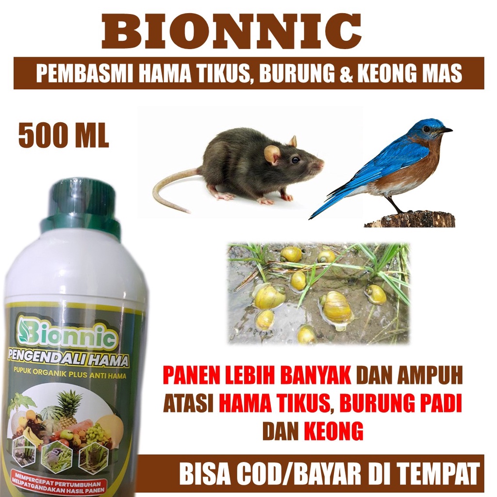 Jual Promo Bionnic Ml Obat Racun Tikus Sawah Dan Burung Padi Terbaik Pupuk Organik Untuk