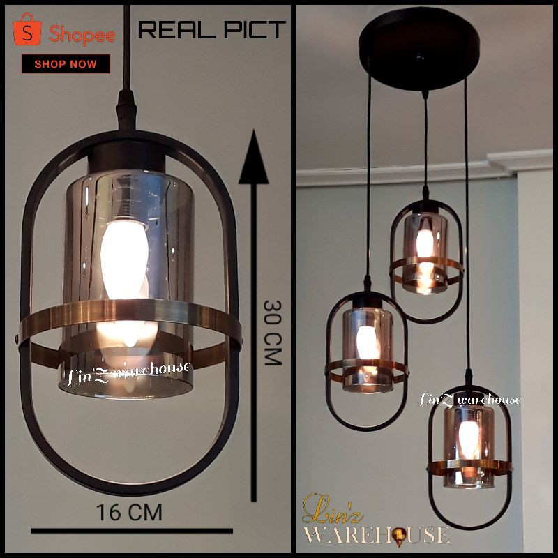 Jual Lampu Gantung MODERN MINIMALIS OVAL 3 ARMS Pendant Light | Shopee ...