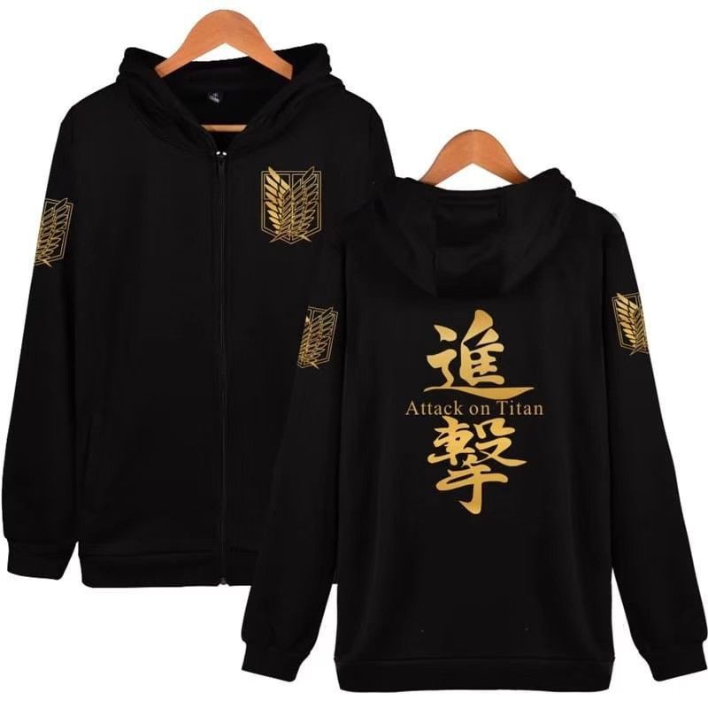 Anime Aot Zip Up Baju Jaket Hoodie Attack On Titan Sweater Hoodie