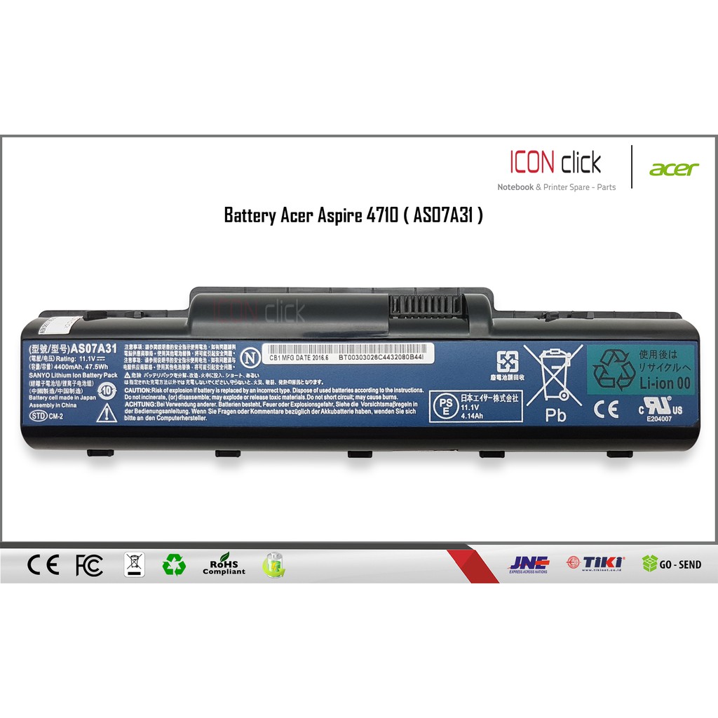 Jual Baterai Laptop Acer Aspire AS07A31; AS09A71; 2930; 4736; 4535 ...