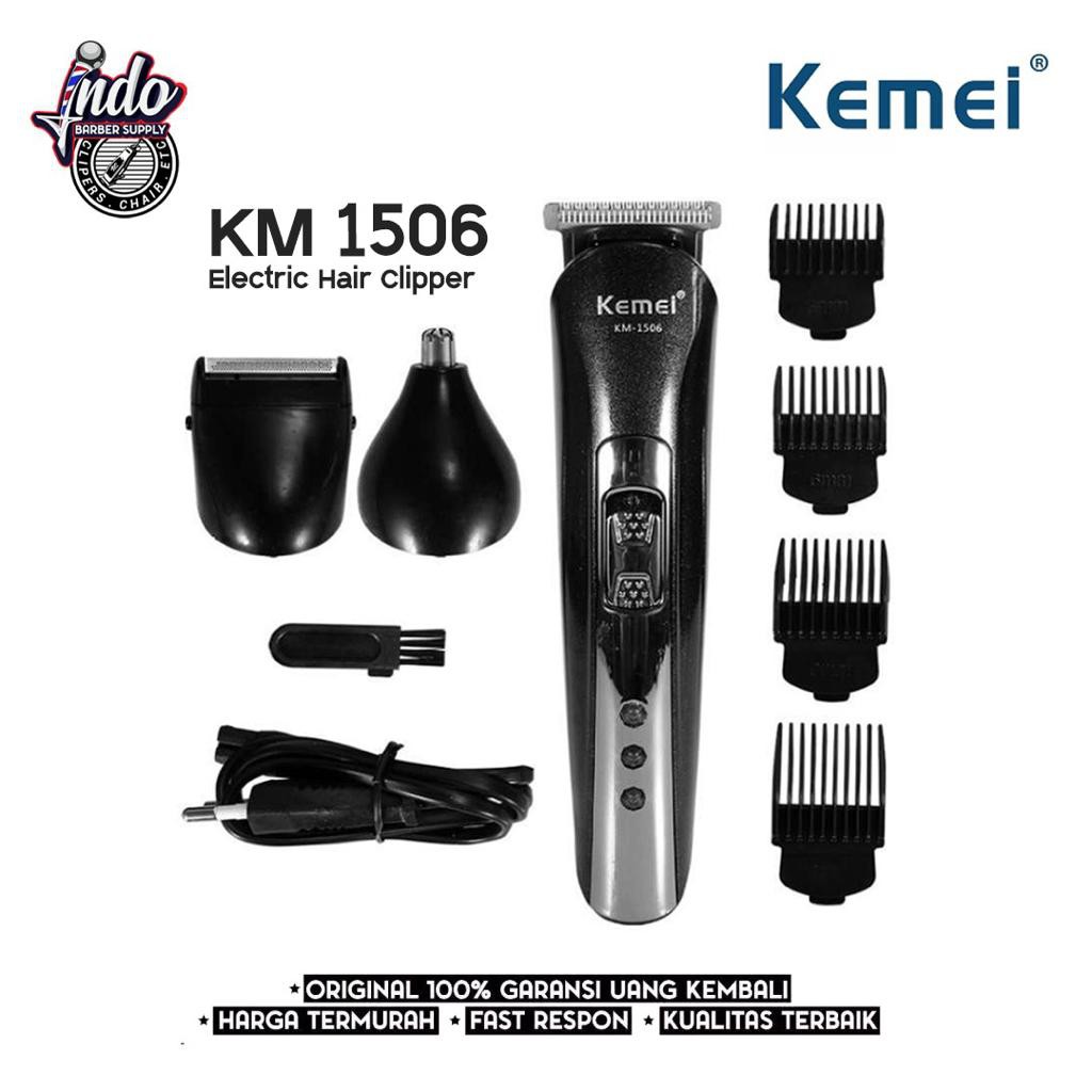 Jual Hair Clipper Alat Cukur Rambut Bulu Hidung Jenggot Kumis Kemei Km 1506 3 In 1 Cukuran Km