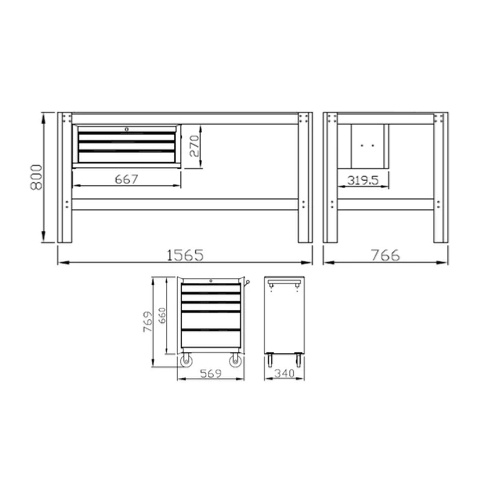 Jual Workbench Set Without Wall Cabinet Meja Kerja Bengkel Meja Kerja ...