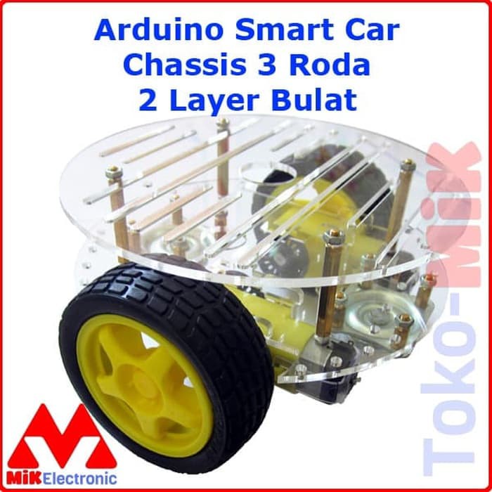 Jual ARDUINO SMART CAR CHASSIS 3 RODA SMARTCAR CASIS MOBIL 2 LAYER ...